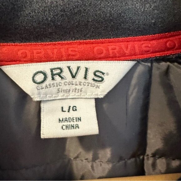 Orvis Men’s Gray Mixed Media Quilted Full Zip Jacket Size L - Picture 7 of 11